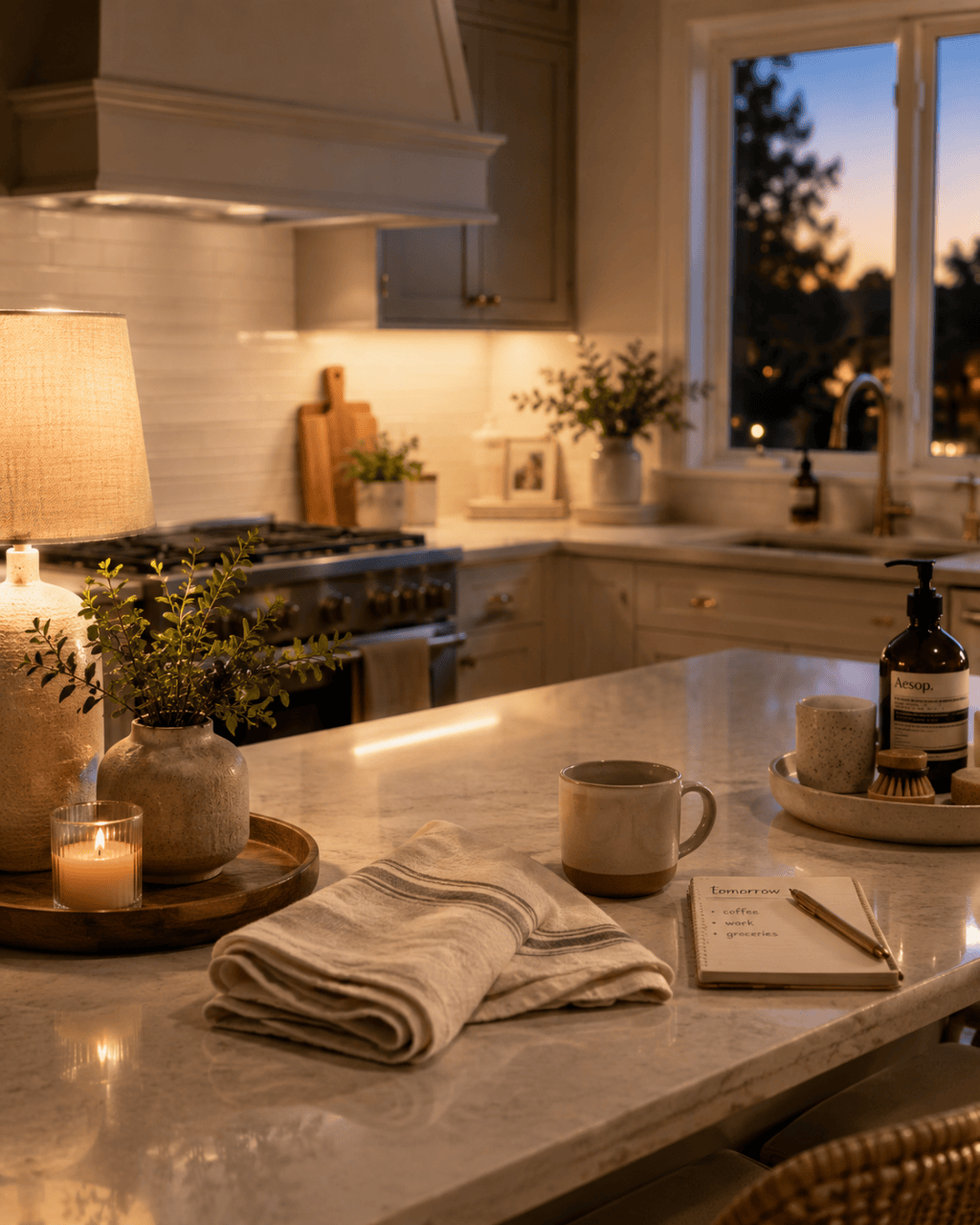 Cozy Evening Clean Kitchen Reset